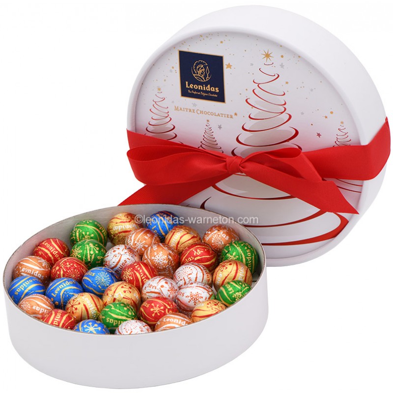 Leonidas Coffret Rond Spécial Fêtes 36 Boules De Noël