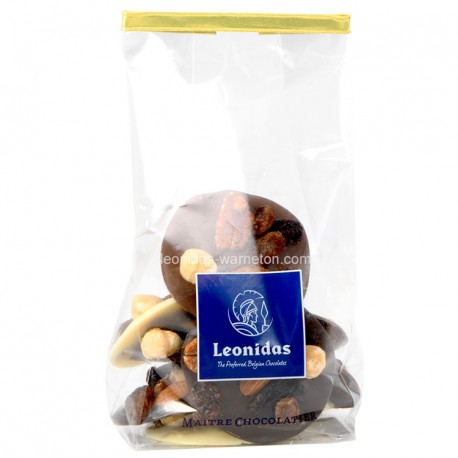 Chocolats Leonidas - Sachet de mendiants noir, lait, blanc (120gr)